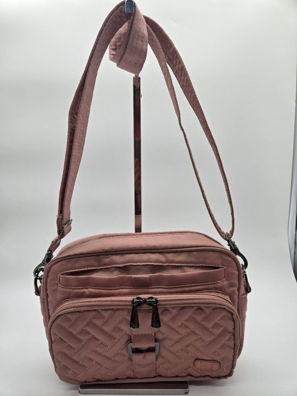 Lug Carousel Rose Quilted Nylon Convertible Crossbody Belt Bag Organizer